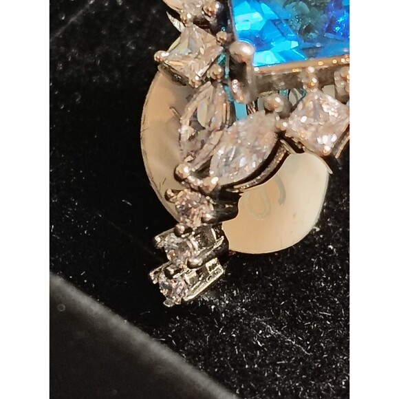 New Bomb Party Ring RBP3017 Natural Fusion Blue Zircon Size 9 Hollywood Glamour - Picture 5 of 9